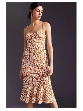 Hutch Jolie brown floral midi dress